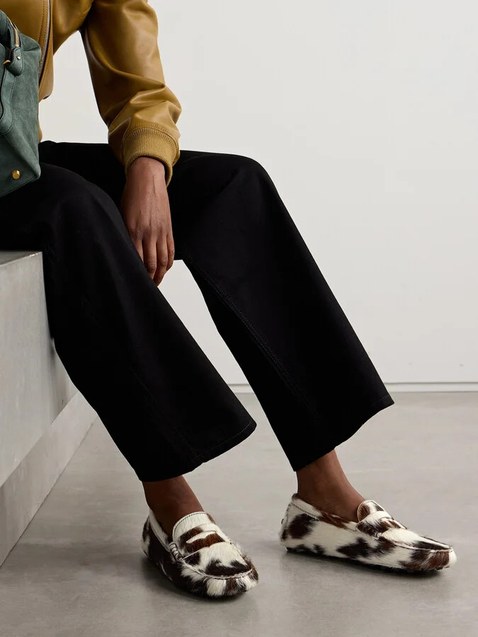 Tod's - Gommino Macro Printed Calf Hair Loafers - Off-white - Image 2