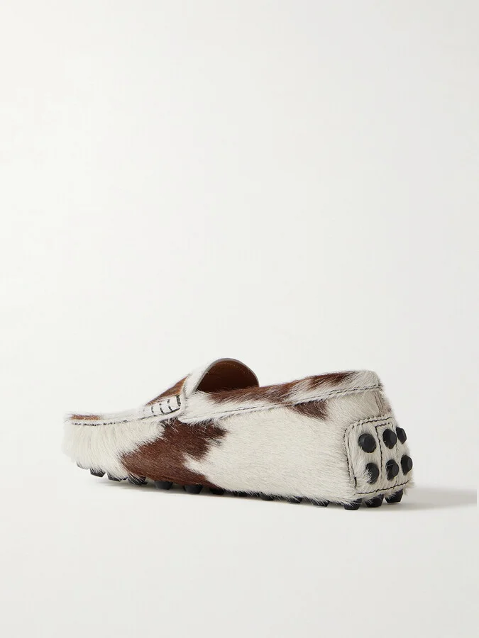 Tod's - Gommino Macro Printed Calf Hair Loafers - Off-white - Image 3