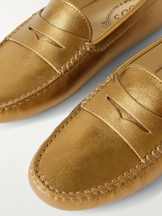 Tod's - Gommino Metallic Leather Loafers - IT36 - Image 4