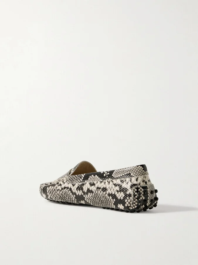 Tod's - Gommino Snake-effect Leather Loafers - Animal print - Image 3