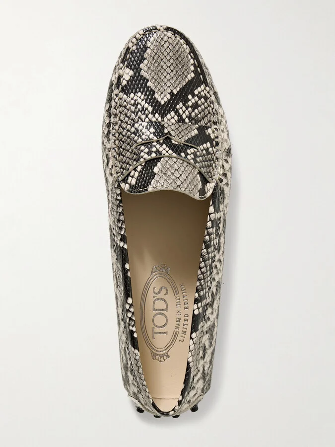 Tod's - Gommino Snake-effect Leather Loafers - Animal print - Image 5
