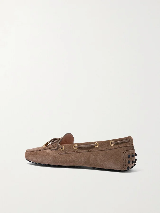 Tod's - Gommino Suede Boat Shoes - Neutrals - Image 3