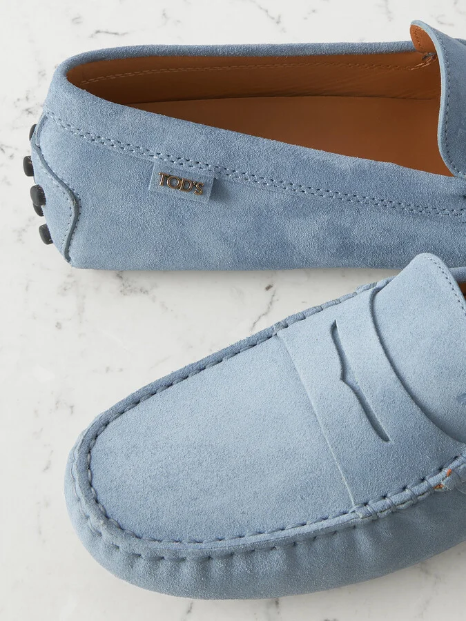 Tod's - Gommino Suede Loafers - Blue - Image 4