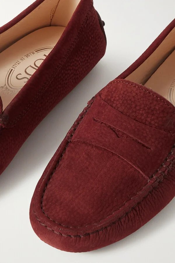 Tod's - Gommino Suede Loafers - Burgundy - Image 4