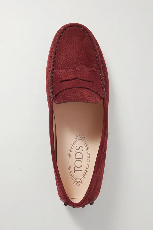 Tod's - Gommino Suede Loafers - Burgundy - Image 5