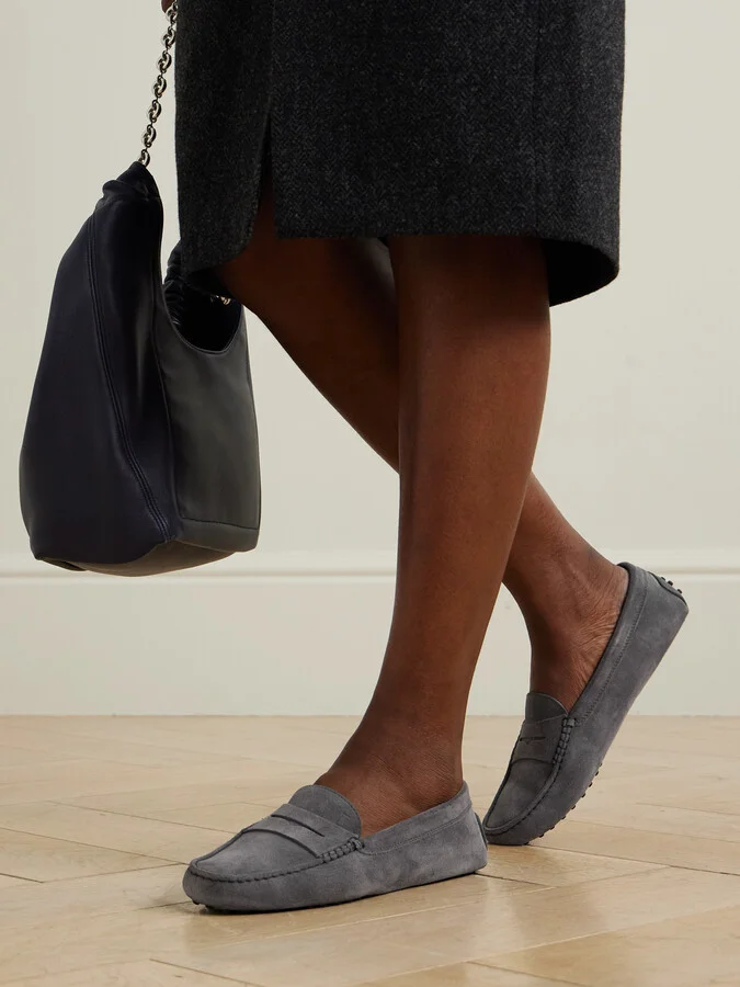 Tod's - Gommino Suede Loafers - Gray - Image 2