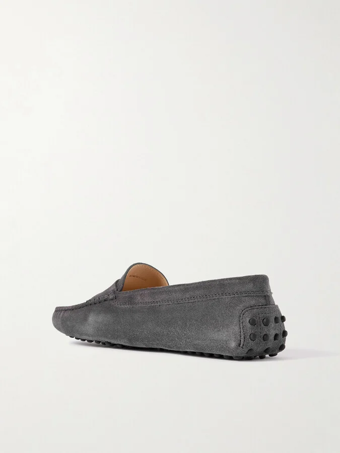 Tod's - Gommino Suede Loafers - Gray - Image 3