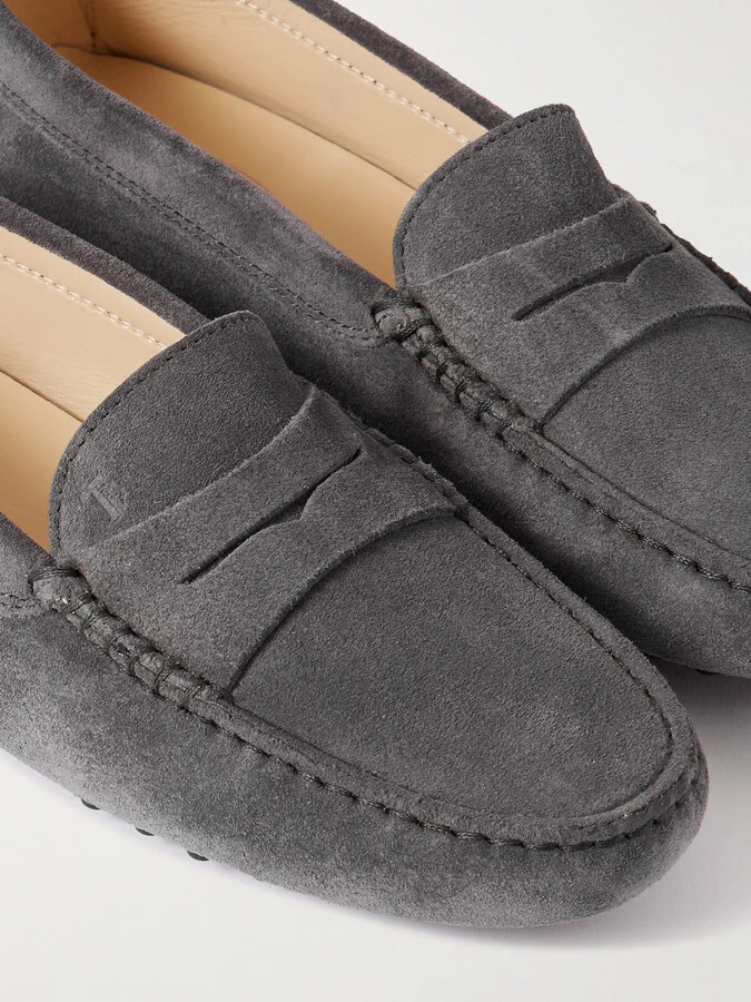 Tod's - Gommino Suede Loafers - Gray - Image 4