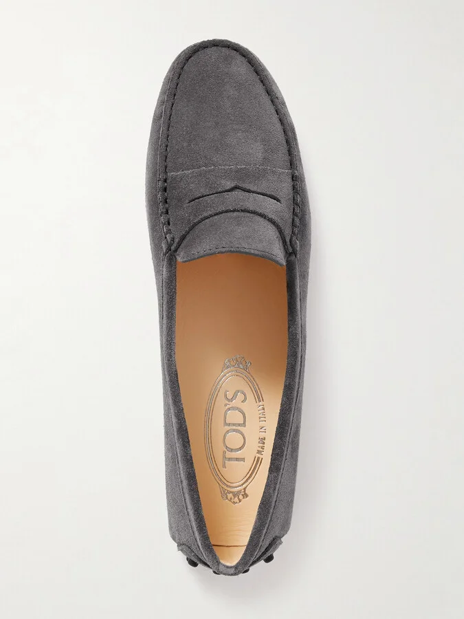 Tod's - Gommino Suede Loafers - Gray - Image 5