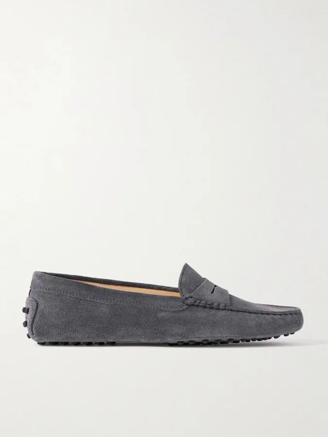 Tod's - Gommino Suede Loafers - Gray