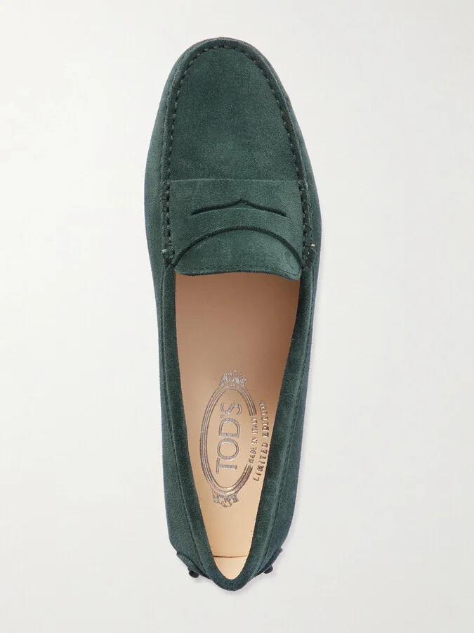 Tod's - Gommino Suede Loafers - Green - Image 5