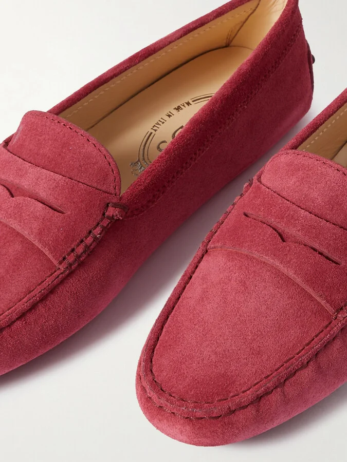 Tod's - Gommino Suede Loafers - Pink - Image 4