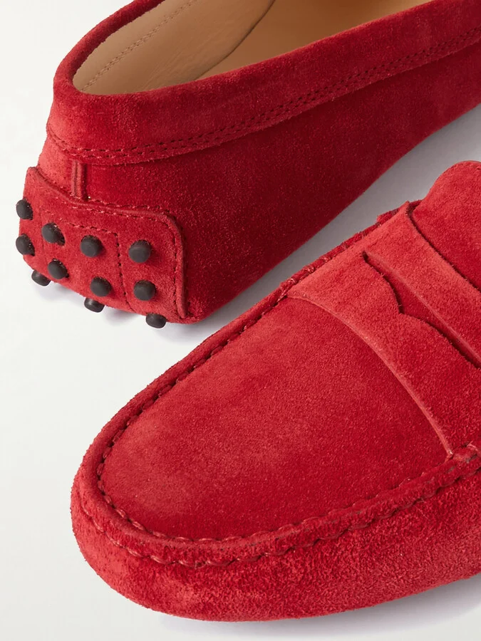 Tod's - Gommino Suede Loafers - Red - Image 4