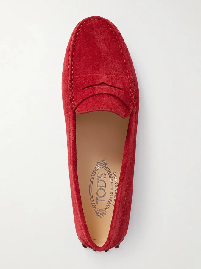 Tod's - Gommino Suede Loafers - Red - Image 5