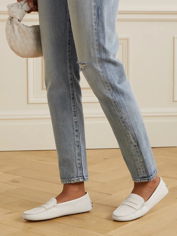 Tod's - Gommino Textured-leather Loafers - White - Image 2
