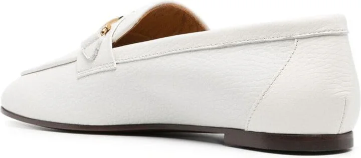 Tod'S Grained Leather Loafers With Metal T Ring Accessory Shoes - Image 3