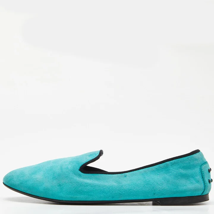 Tod's Green Suede Smoking Slippers Size 39.5