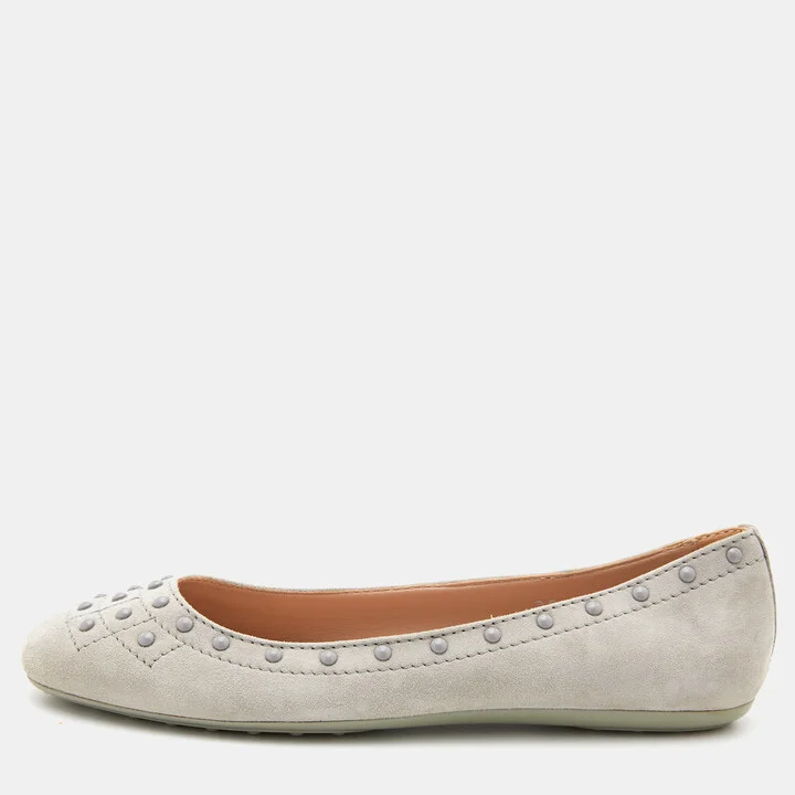Tod's Grey Suede Ballet Flats Size 36