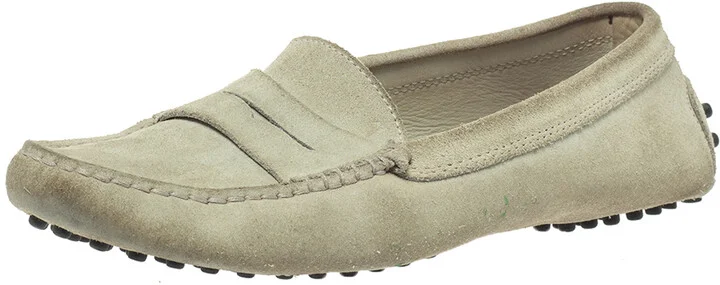 Tod's Grey Suede Penny Loafers Size 37