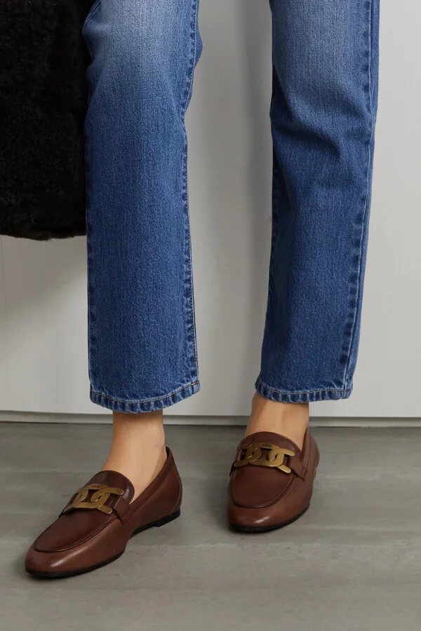 Tod's - Kate Embellished Leather Loafers - Brown - Image 2