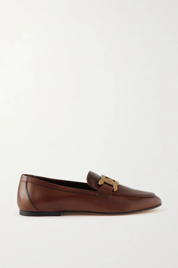 Tod's - Kate Embellished Leather Loafers - Brown - Image 5