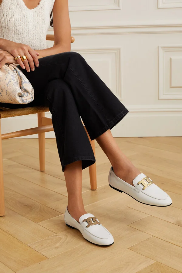 Tod's - Kate Embellished Leather Loafers - White - Image 2
