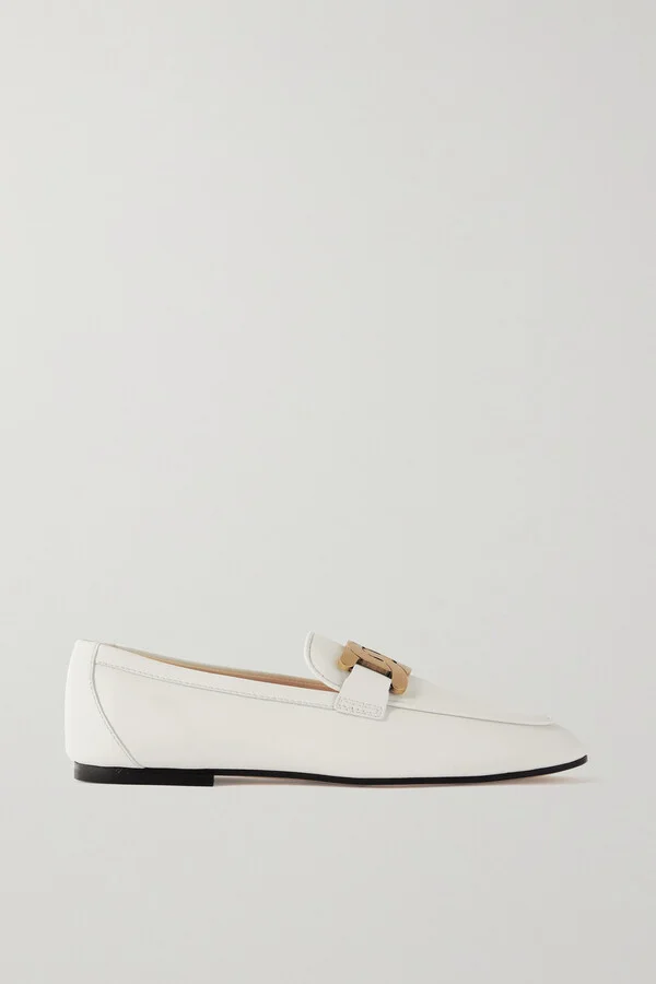 Tod's - Kate Embellished Leather Loafers - White - Image 5
