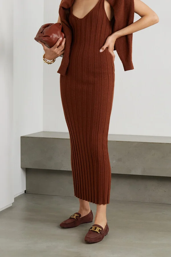 Tod's - Kate Embellished Suede Loafers - Brown - Image 2