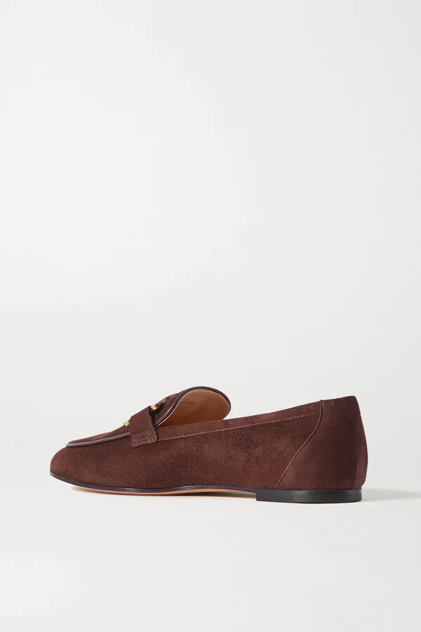 Tod's - Kate Embellished Suede Loafers - Brown - Image 3