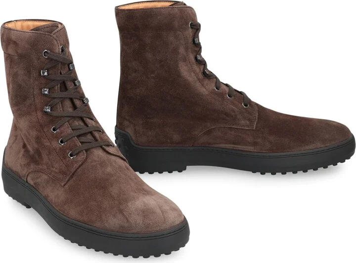 Tod'S Lace-Up Suede Ankle Boots - Image 3