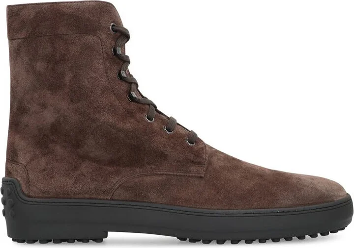 Tod'S Lace-Up Suede Ankle Boots