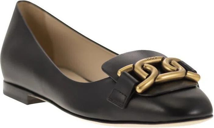 Tod'S Leather Ballerina With Accessory - Image 2