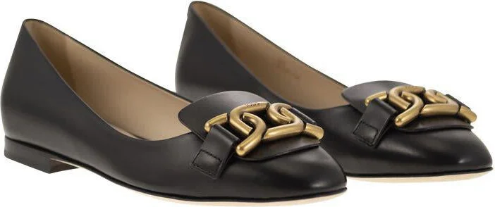 Tod'S Leather Ballerina With Accessory - Image 4