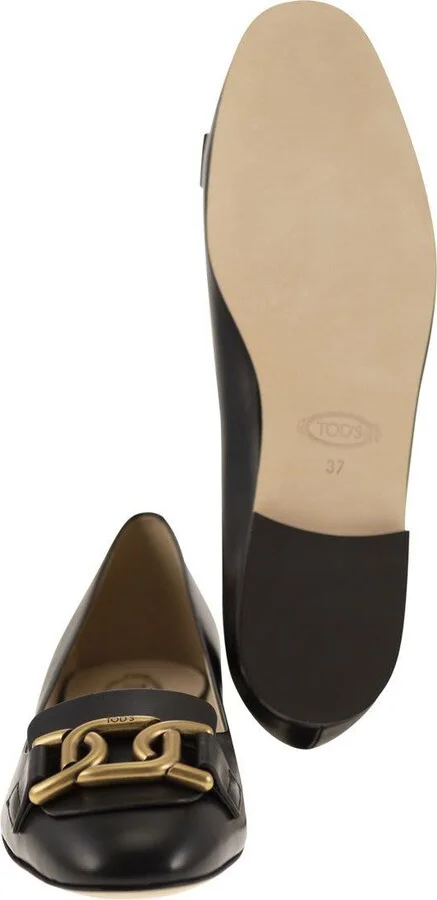 Tod'S Leather Ballerina With Accessory - Image 5