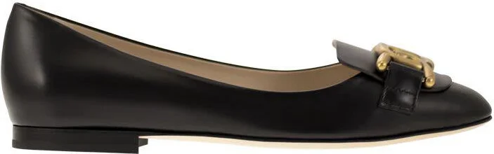 Tod'S Leather Ballerina With Accessory