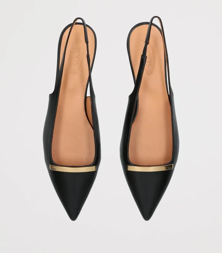 Tod's Leather Barretta Cuoio Slingbacks - Image 4