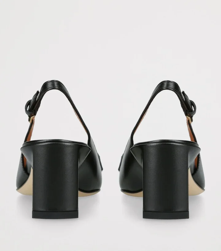 Tod's Leather Barretta Slingback Pumps 50 - Image 2