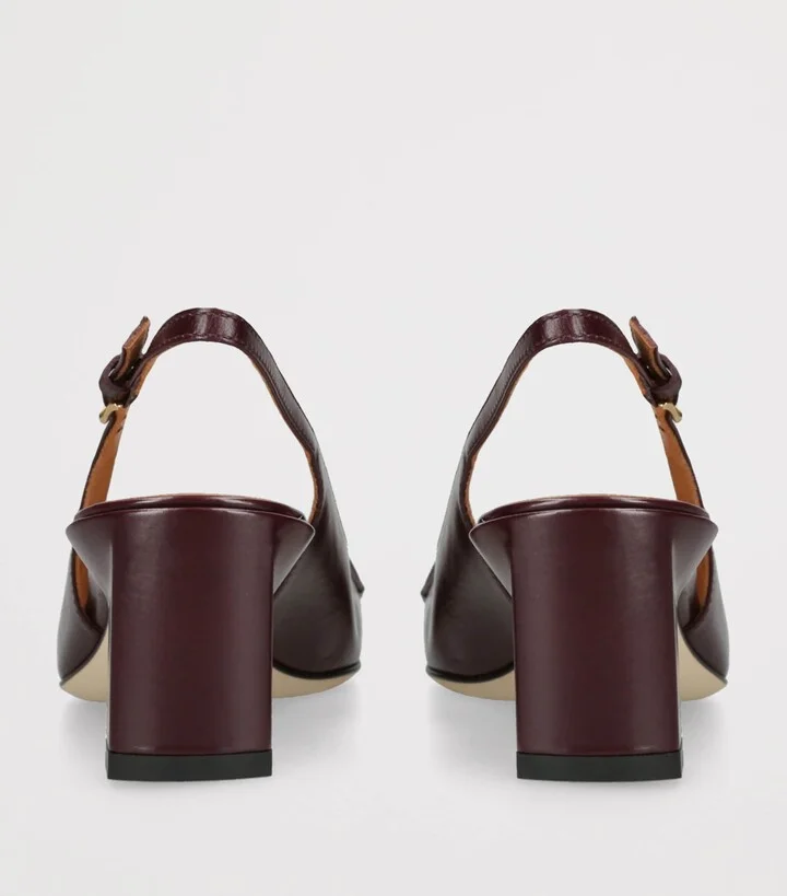 Tod's Leather Barretta Slingback Pumps 50 - Image 2