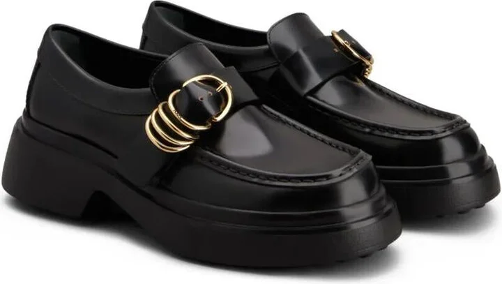 Tod'S Leather Chunky Loafers With Metal Buckle And Rings Shoes - Image 2