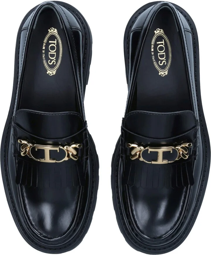 Tod's Leather Gomma Frangia Loafers - Image 4