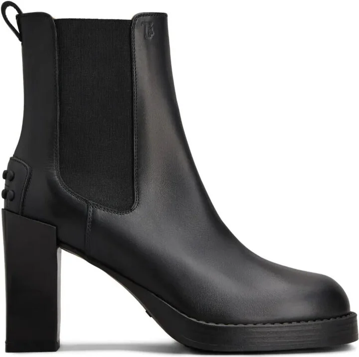Tod'S Leather Heeled Chelsea Ankle Boots Shoes