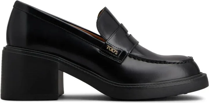 Tod'S Leather Heeled Penny Loafers Shoes