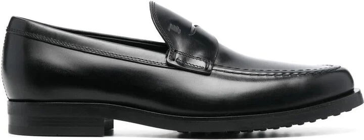 Tod'S Leather Loafer In Black