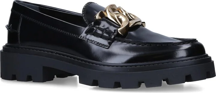 Tod's Leather Lug-Sole Loafers