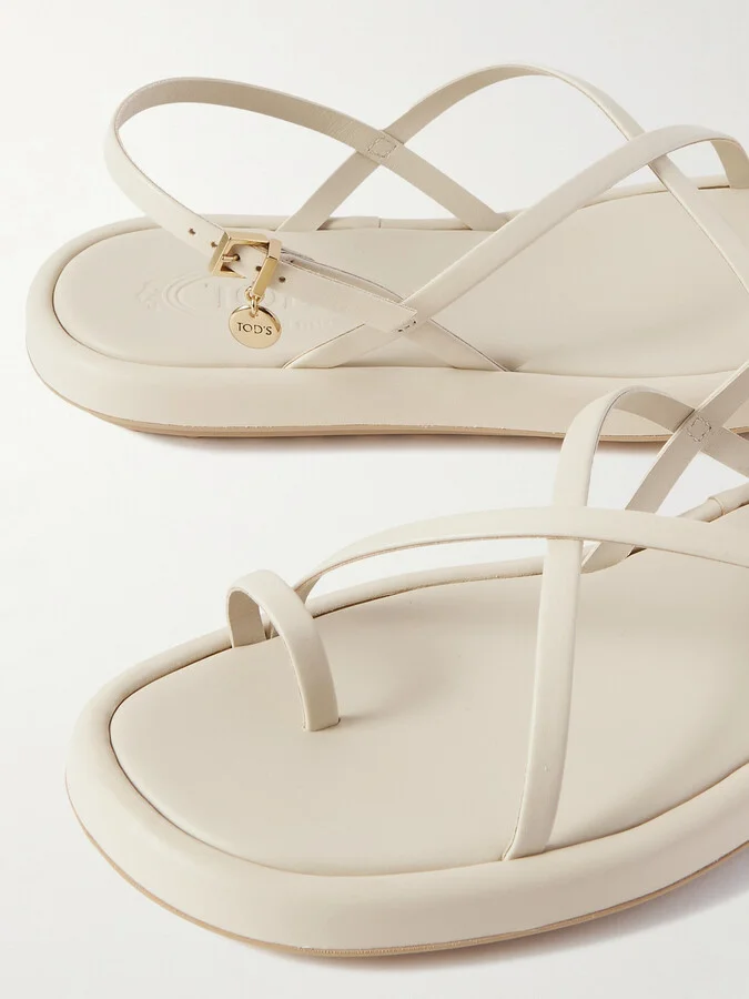 Tod's - Leather Sandals - Cream - Image 4