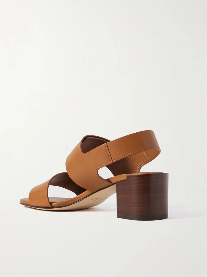 Tod's - Leather Slingback Sandals - Brown - Image 3