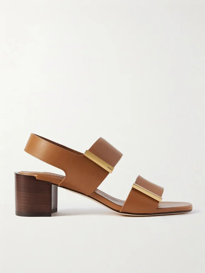 Tod's - Leather Slingback Sandals - Brown