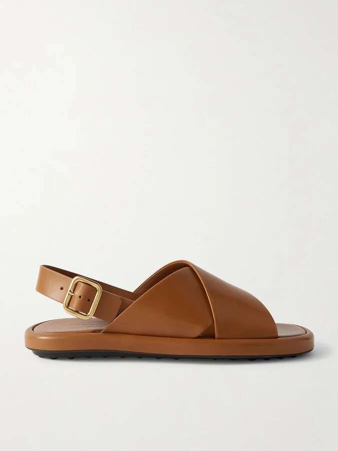 Tod's - Leather Slingback Sandals - Brown