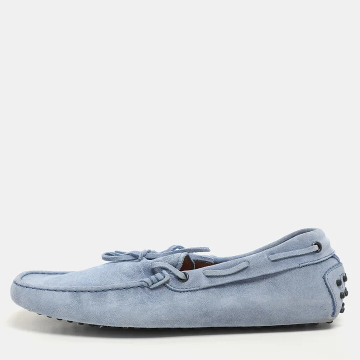 Tod's Light Blue Suede Loafers Size 42