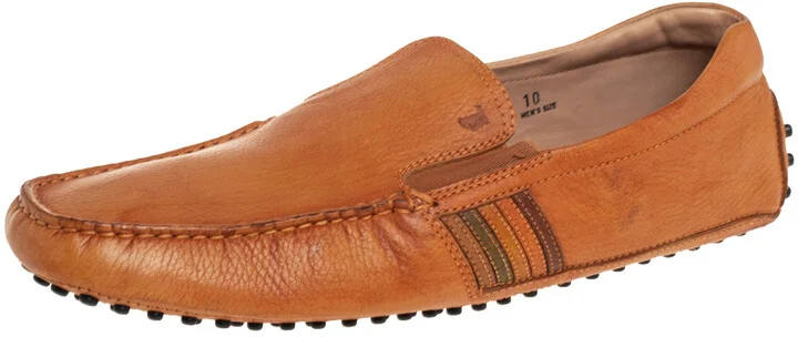 Tods Light Brown Leather Slip On Loafers Size 44.5